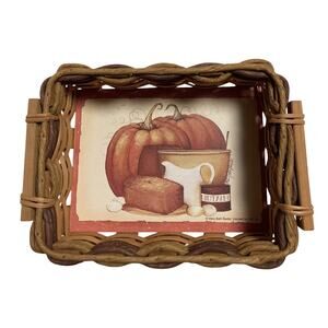 Mary Beth Baxter Small Rectangular Basket Fall Motif Pumpkins 9X6X3 Inches